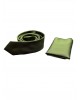 Makis Tselios tie and handkerchief set in green color with a very small geometric design MAKIS TSELIOS TIE SET 