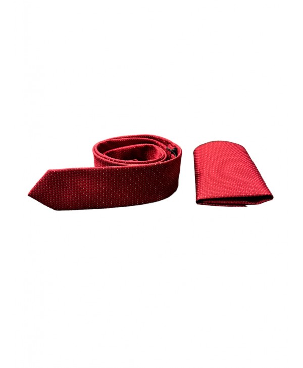 Κόκκινη γραβάτα με γεωμετρικό σχέδιο  ΣΕΤ ΓΡΑΒΑΤΑ / ΜΑΝΤΗΛΙ MAKIS TSELIOS