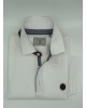  SIDE EFFECT white t-shirt with flap and perimeter of the collar in blue as well as outside the collar washable alcantara