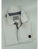  SIDE EFFECT white t-shirt with flap and perimeter of the collar in blue as well as outside the collar washable alcantara