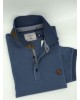 SIDE EFFECT T-shirt short sleeve seam with flap and perimeter of the collar in light blue with alcantara SHORT SLEEVE POLO 