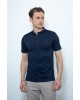 Mao blue tshirt with highly bicolor buttons SHORT SLEEVE POLO 