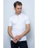 Mao t-shirt white with special two-color buttons side effect SHORT SLEEVE POLO 