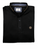 Mao black t-shirt with detailed seams and beige SHORT SLEEVE POLO 