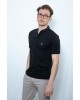 Mao black t-shirt with detailed seams and beige SHORT SLEEVE POLO 
