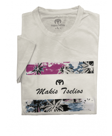 T-shirt cotton t-shirt with white print