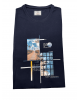 T-shirt cotton t-shirt with print in blue color side effect T-shirts 