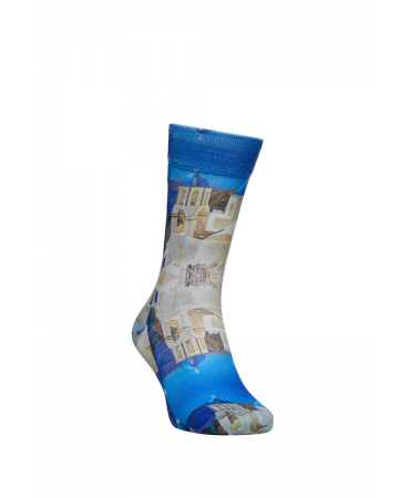 Santorini Island Man Sock