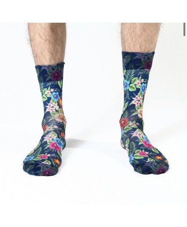 Tropical Flowers Men's Sock by Elena Christopoulou 
