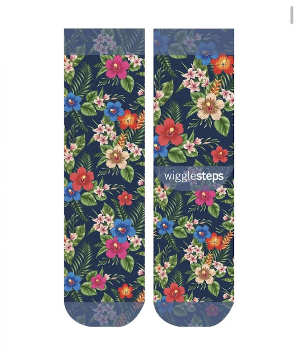Tropical Flowers Men's Sock by Elena Christopoulou  Wigglesteps