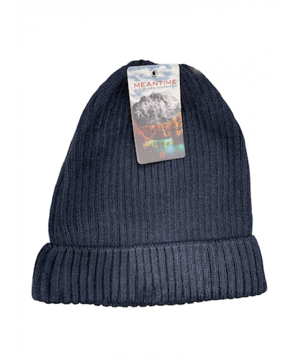 Meantime Men's Cap in Blue Color with Elastic Knitting and Turning at the Finish  MEN'S HATS